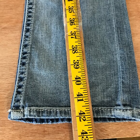 BKE Jake Straight Leg Jeans Men 32x33 Blue Low Rise Stretch Thick Stitch 18028 - Picture 7 of 14